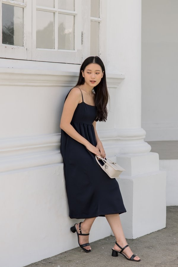 Valeria Midi Dress in Navy Blue