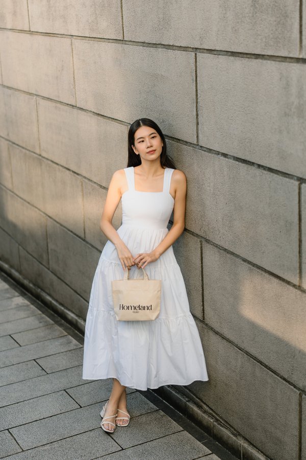 Reine Maxi Tiered Dress in White